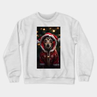 cute small dog in christmas costume Crewneck Sweatshirt